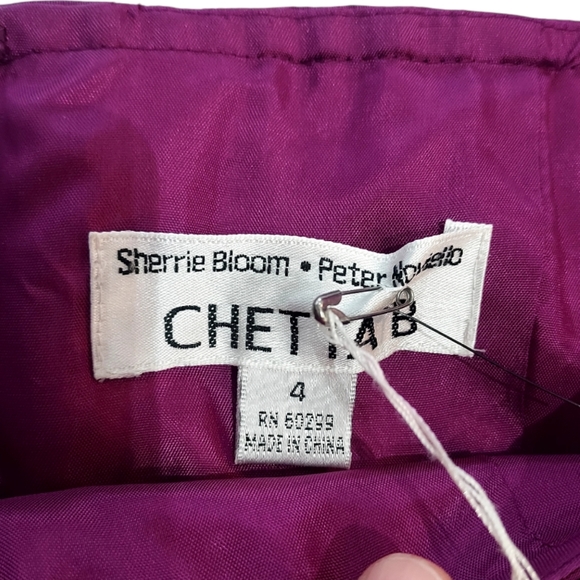 NWT Chetta B Sherrie Bloom Peter Noviello Silk 2 Piece Magenta Formal Outfit - Picture 6 of 13